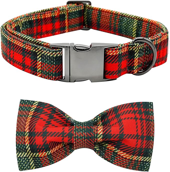 Bobo Rainbow Dog Collar - Thanksgiving Turkey Dog Collar Bowtie Gift Puppy Soft Bow Adjustable Metal Buckle Pet Collar for X-Small Dogs