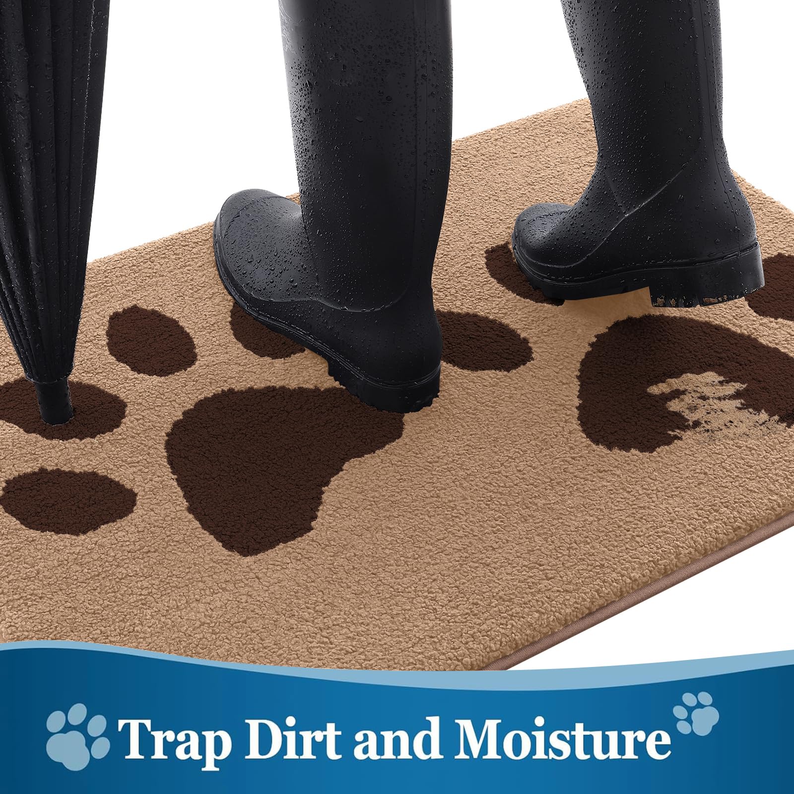 Buganda Dog Door Mat for Muddy Paws 70x24, Absorbent Doormat for Inside