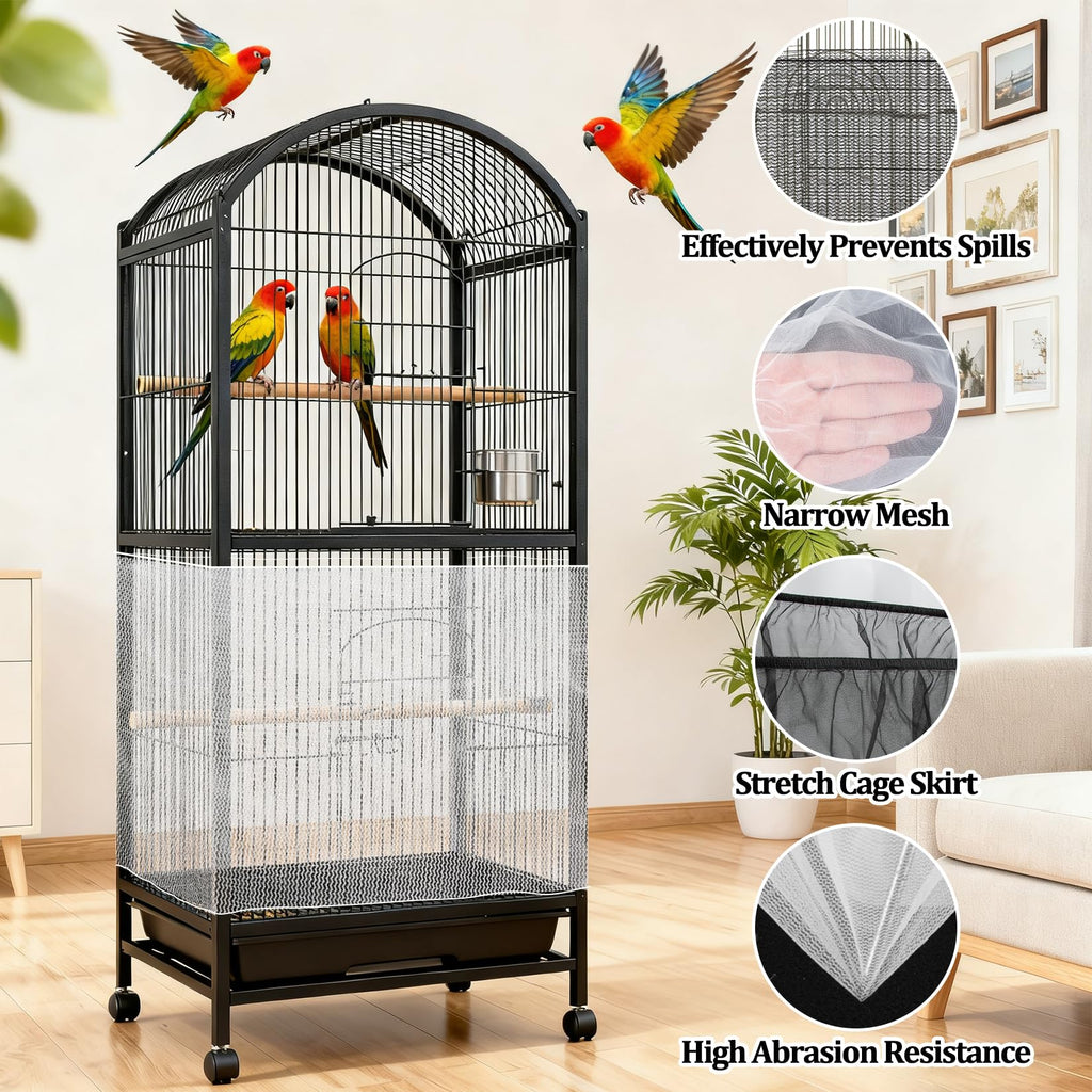 RAINFLOW 2 Pack Bird Cage Seed Catcher - Adjustable Bird Cage Skirt