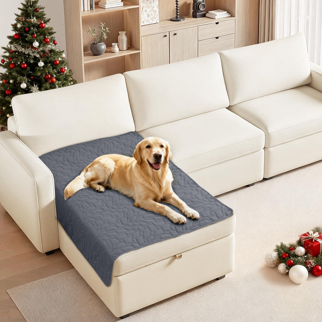CYCMACO Waterproof Dog Bed Cover, Non-Slip Dog Blanket for Couch, Couch Covers for Dogs Washable, Pet Blanket for Furniture, Pet Bed Mat for Sofa, Car, Pet Supplies (40x50 Inch, Dark Grey)