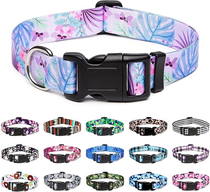 Mercano Adjustable Dog Collar - Special Design Patterns, Soft Nylon Comfortable Sturdy Pet Collar for Small Medium Large Dogs (M — Extra Small