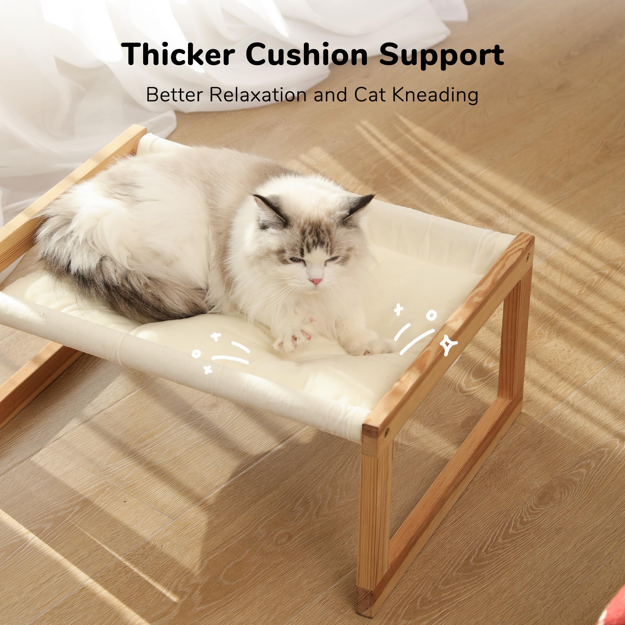 FUKUMARU Large Cat Hammock, Raised Dog Bed for Indoor and Outdoor, Washable