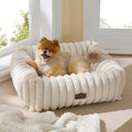 Bedsure ComfyFleece™ Cute Dog Bed for Small Medium Dogs Washable,25in Cream