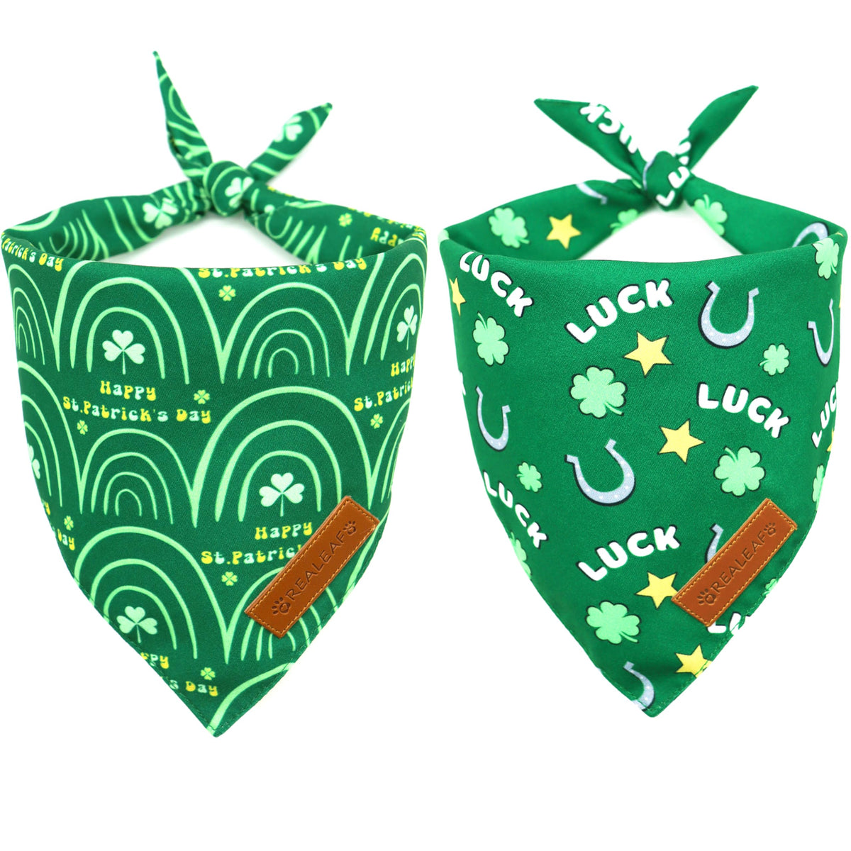 Realeaf Halloween Dog Bandanas 2 Pack, Pumpkins and Ghosts Pet Scarf for Boy and Girl, Premium Durable Fabric, Holiday Bandana for Large and X-Large Dogs Pets (X-Large)