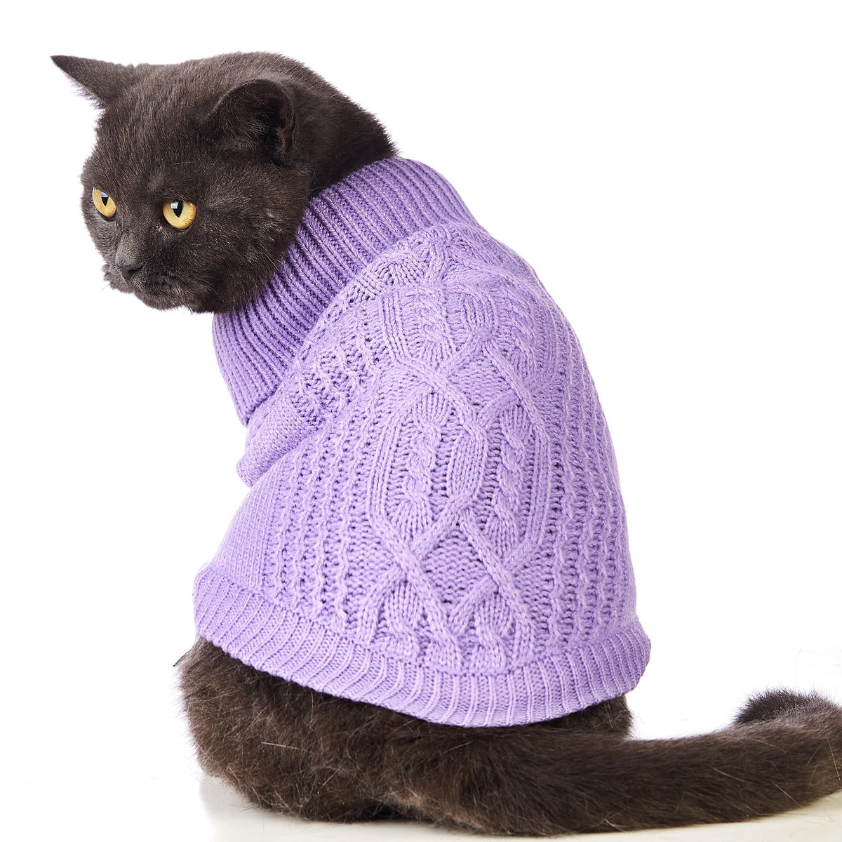 Jnancun Cat Sweater Stretchy,19 Colors,6 Sizes,Snug Winter Cat/Dog Outfit