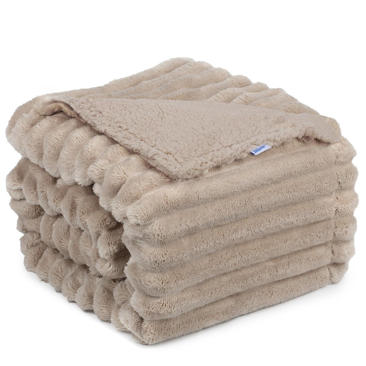 ZAKAPAWS Reversible Waterproof Sherpa Pet Blanket for Large Dogs & Cats