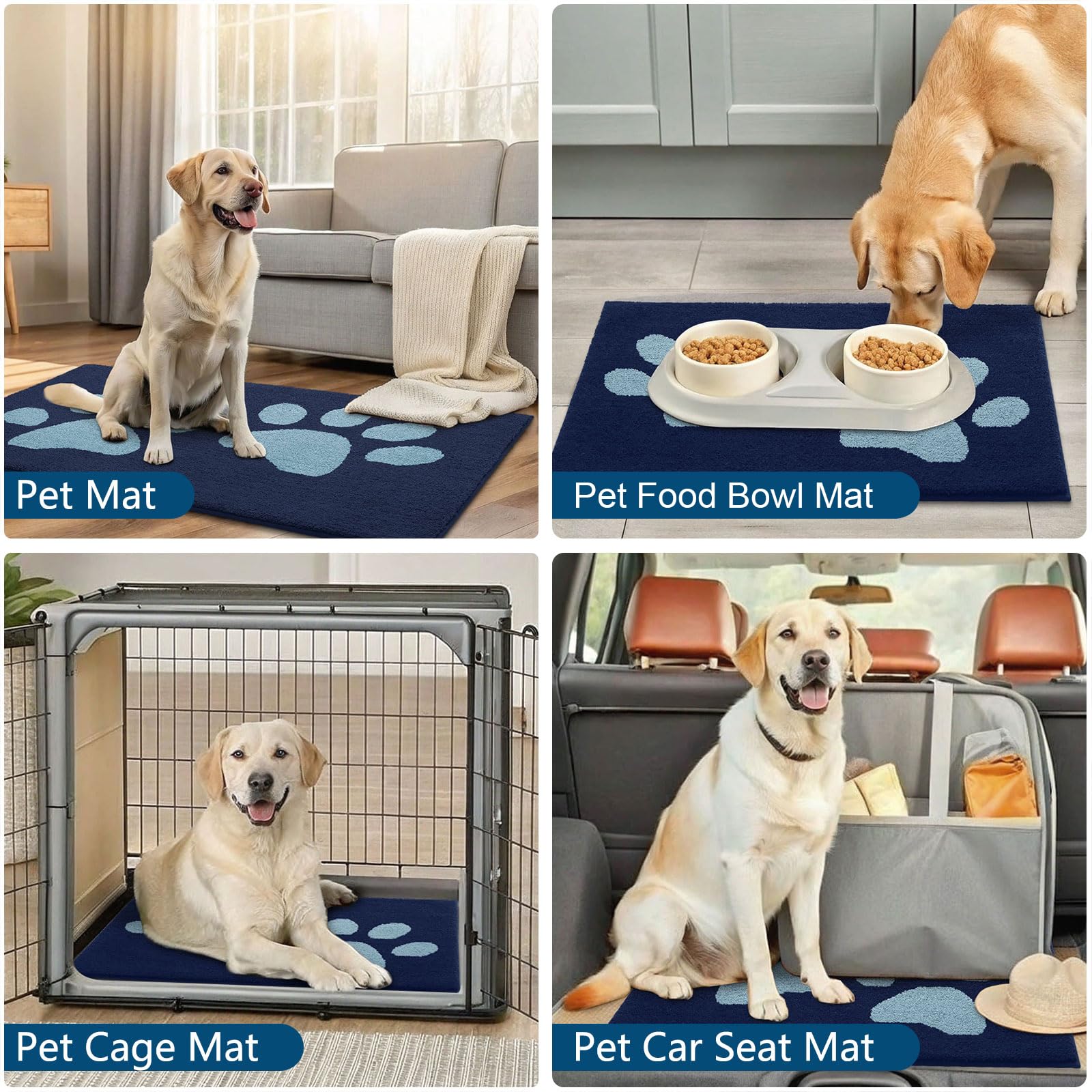 Buganda Dog Door Mat for Muddy Paws 47x24, Absorbent Doormat for Inside