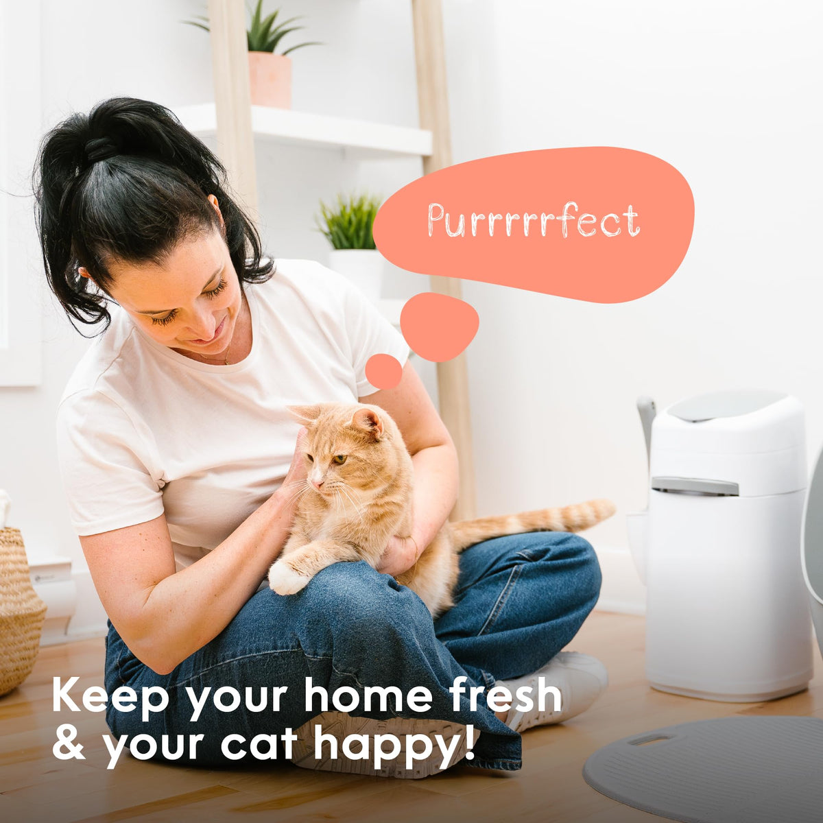 Litter Genie Style Cat Litter Disposal Pail with 14 ft Standard Refill