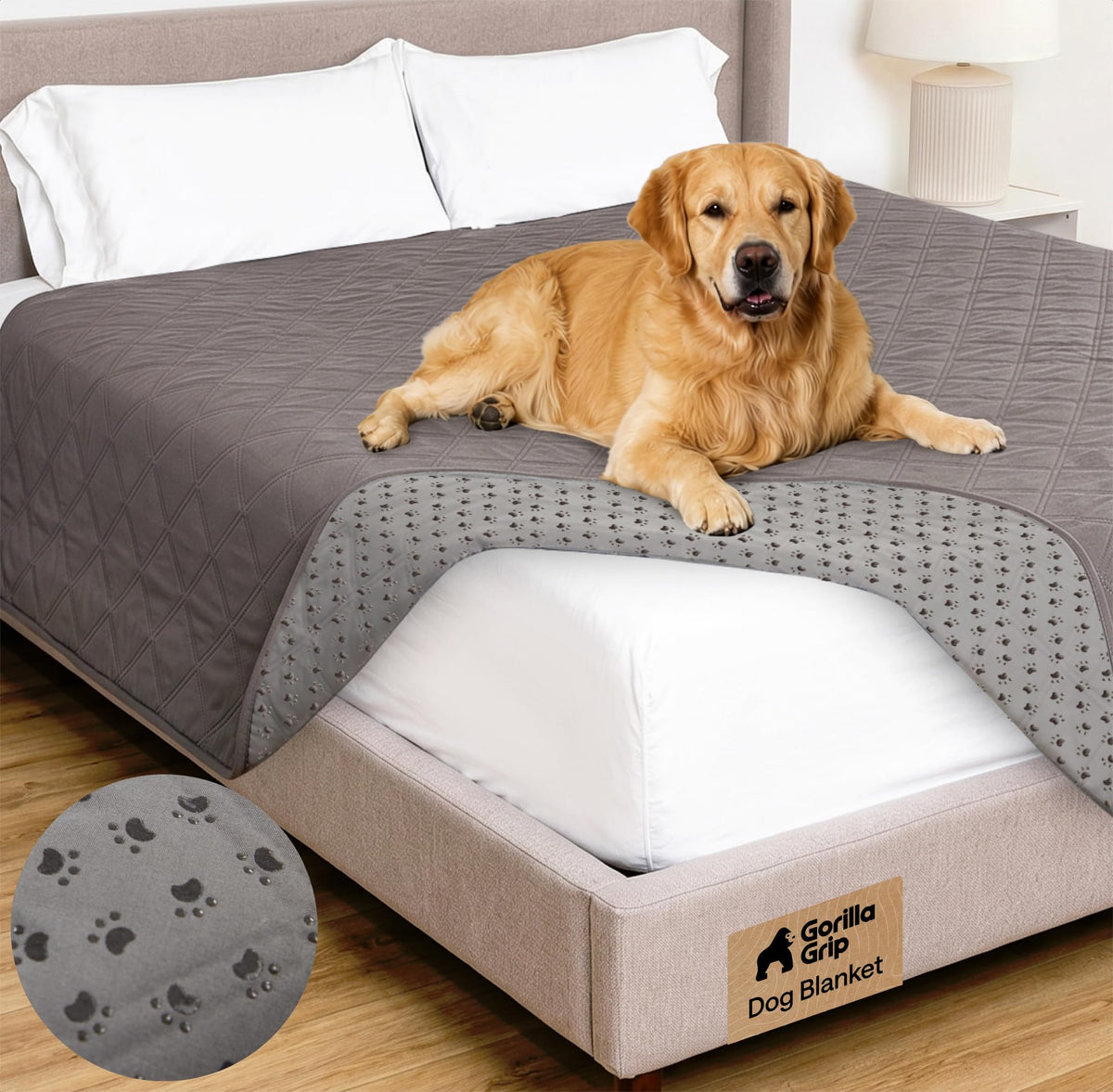 GORILLA GRIP® Waterproof Dog Blanket, Couch Cover for Dogs 82x102 Chocolate