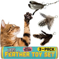 Repounce Forever Stick Refill 9-Pack, Feather Cat Wand Toy Attachment