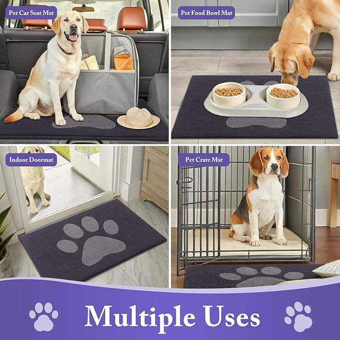 Buganda Dog Door Mat for Muddy Paws 59x35, Absorbent Doormat for Inside