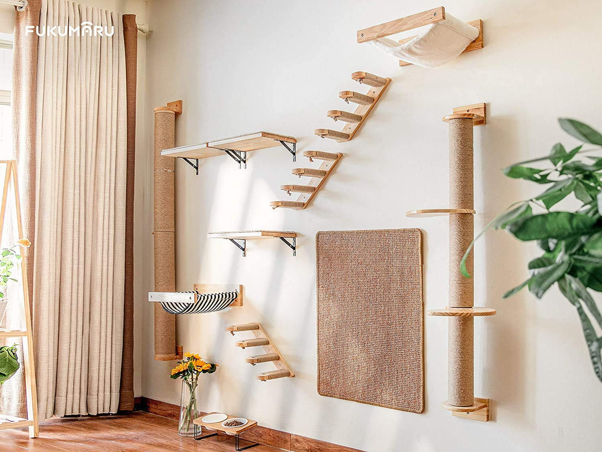FUKUMARU Cat Wall Shelves, 17 x 10 Inch, Sisal Mat