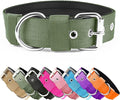 Heavy Duty Tactical Dog Collar - 1.5" Width Military Durable Thick Nylon with Adjustable Metal D Ring & Buckle Working Training K9 Collar for Medium Large Dogs (L(20"-23"), Army Green)