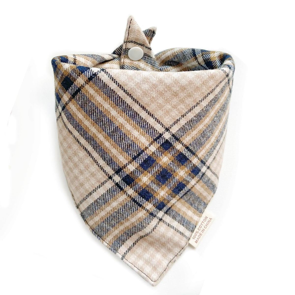 Dog Bandana(Neon Tangerine Buffalo Plaid L)