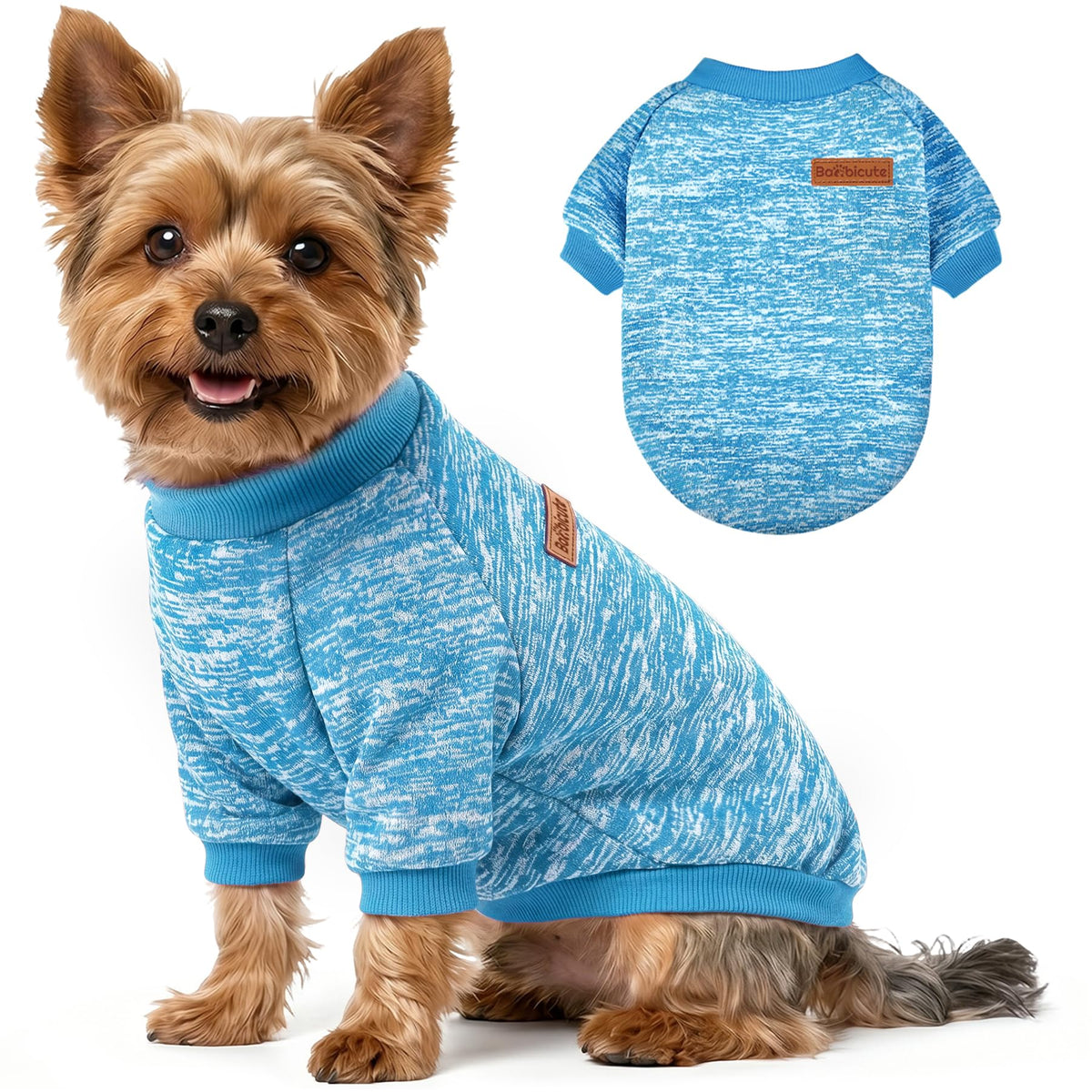 BAOBICUTE 1 Pack Dog Sweater for Small Dogs Girl Boy Winter Fleece Clothes Warm Soft Dog Sweatshirt Outfit for Dogs Cats Pet Apparel