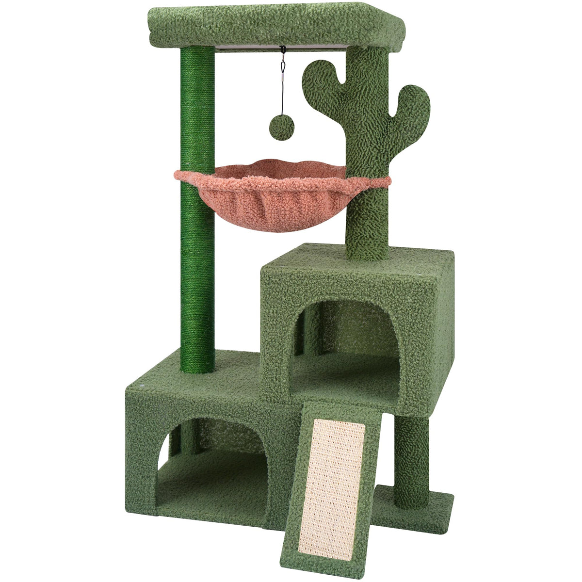 AIWIKIDE Cat Tree Has Scratching Toy with A Ball Activity Centre Cat Tower Furniture Jute-Covered Scratching Posts (Grey, 36.6'')
