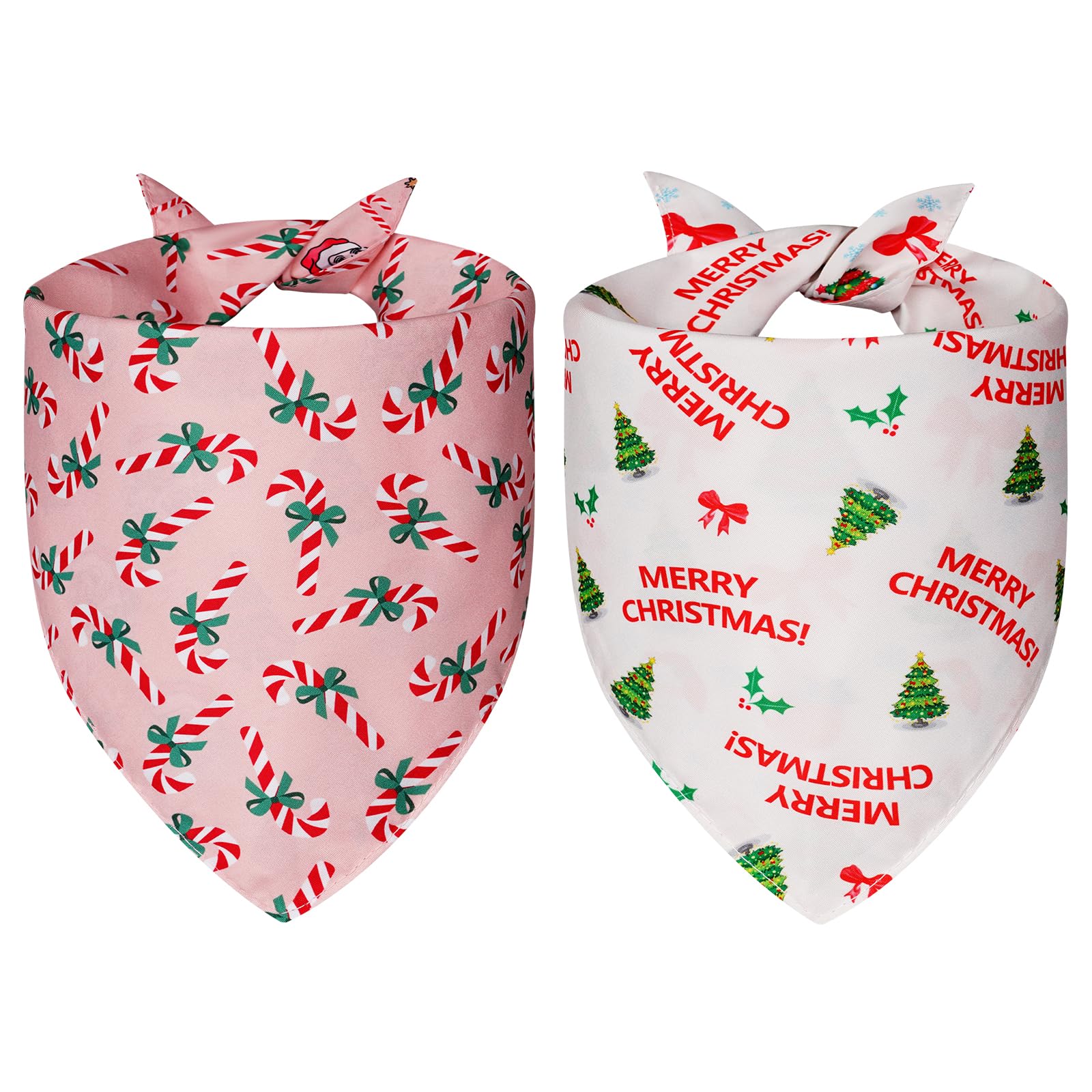 Agroon Cute Christmas Dog Bandanas Small 2PCS, Holiday Scarf for Boy Girl