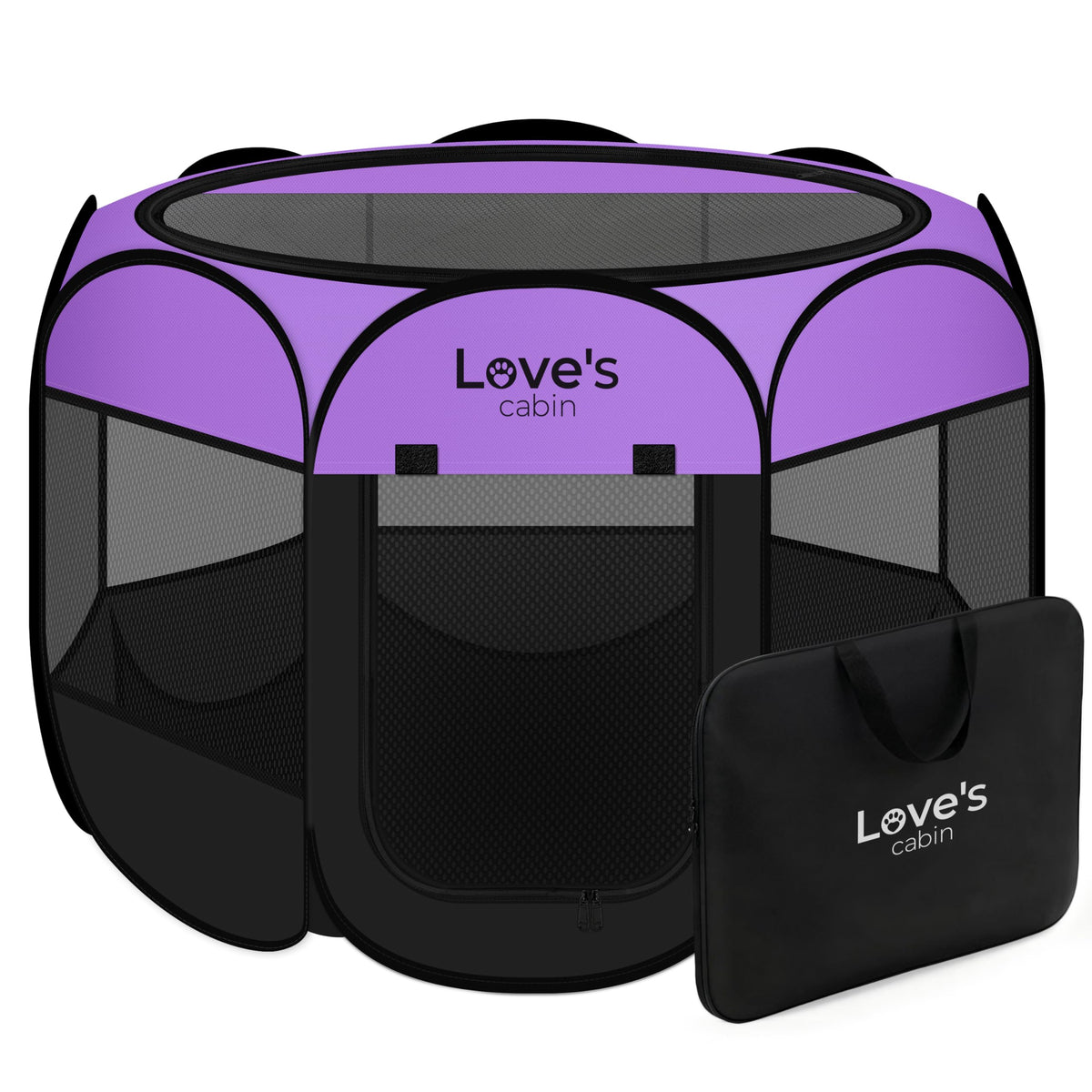 Love's cabin Pet Puppy Dog Playpen, Medium Dog Tent Crates Cage Indoor/Outdoor, Portable Playpen for Cat, Foldable Pop Up Dog Kennel Playpen with Carring Case, Removable Zipper Top, Grey