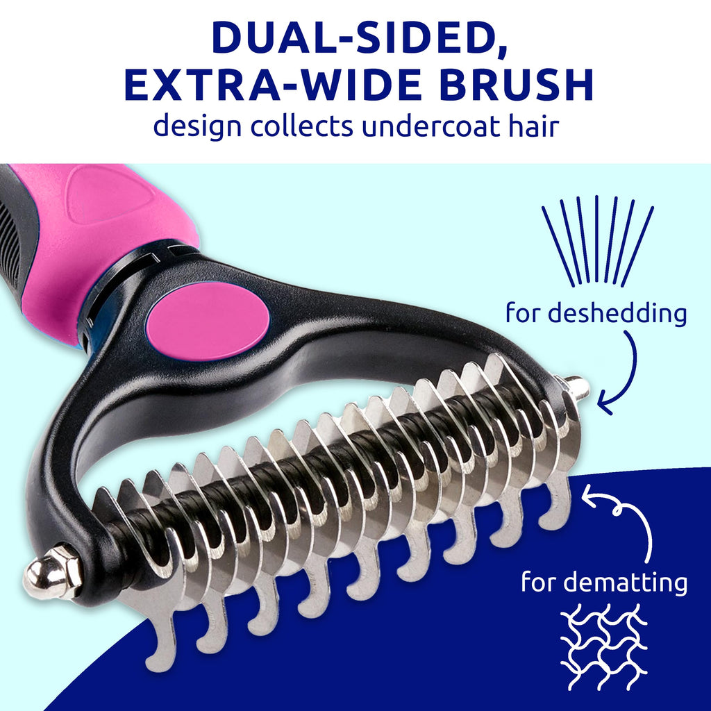 Pat Your Pet Deshedding Dog Brush For Shedding – Cat Brushes For Indoor Cats, Double-Sided Cat Brush Deshedding & Grooming Tool For Long Haired And Short Haired Dogs, Skin-Friendly