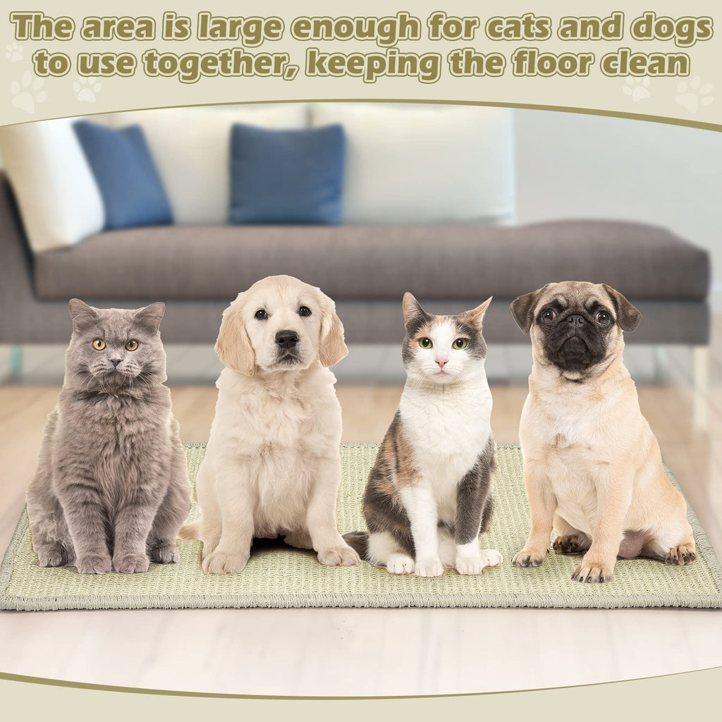 Riakrum 2 Pack Large Cat Scratch Pad Sisal Mat 32 x 16 Inches,Beige