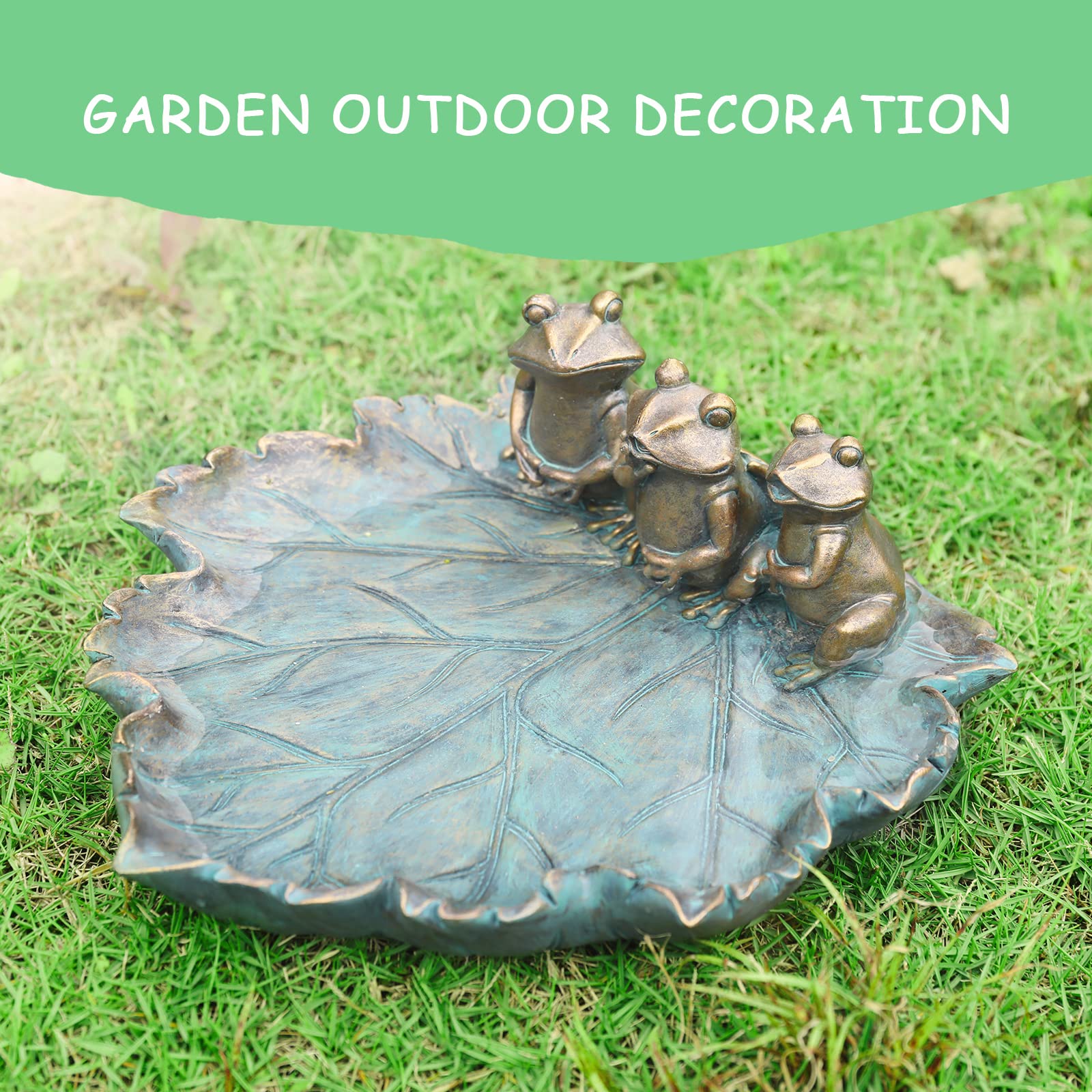 MUMTOP Bird Bath for Outdoors, Resin Garden Frogs Birdbath Bowl Yard Decor