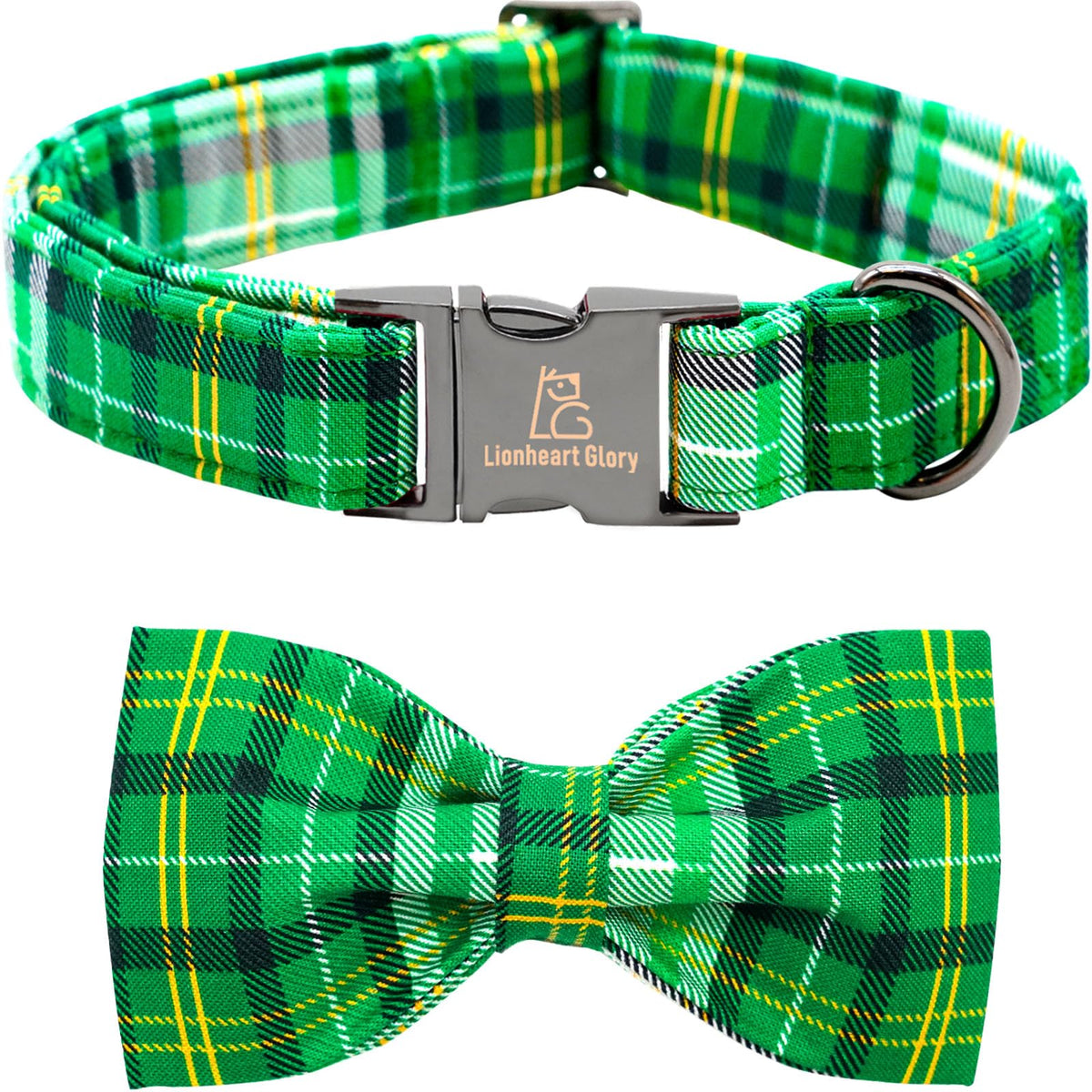 Lionheart Glory St. Patrick's Day Dog Collar, Dog Collar with Flower, Cute Floral Pattern Pet Collars Adjustable Pet Collars for Large Dogs