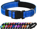 PenSeepet Reflective Dog Collar Padded with Soft Neoprene Breathable Quick Release Basic Dog Collars for Puppy Small Dogs Boy Girl Blue