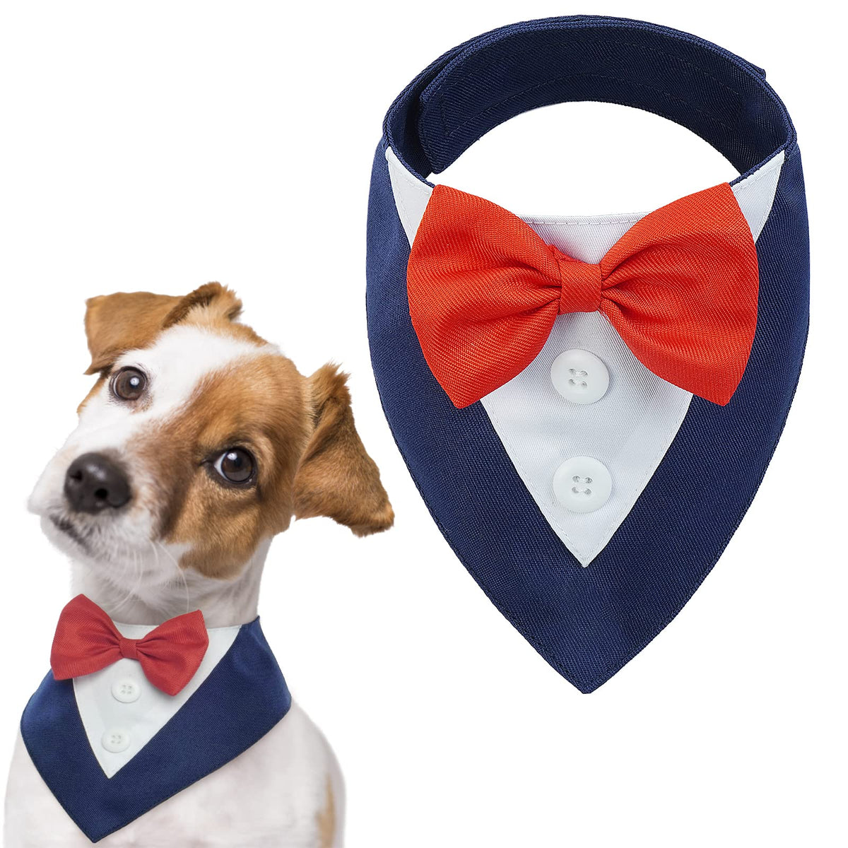 FUAMEY Dog Tuxedo for Large Dogs Suit Bandana Wedding Outfit Bow Tie Collar