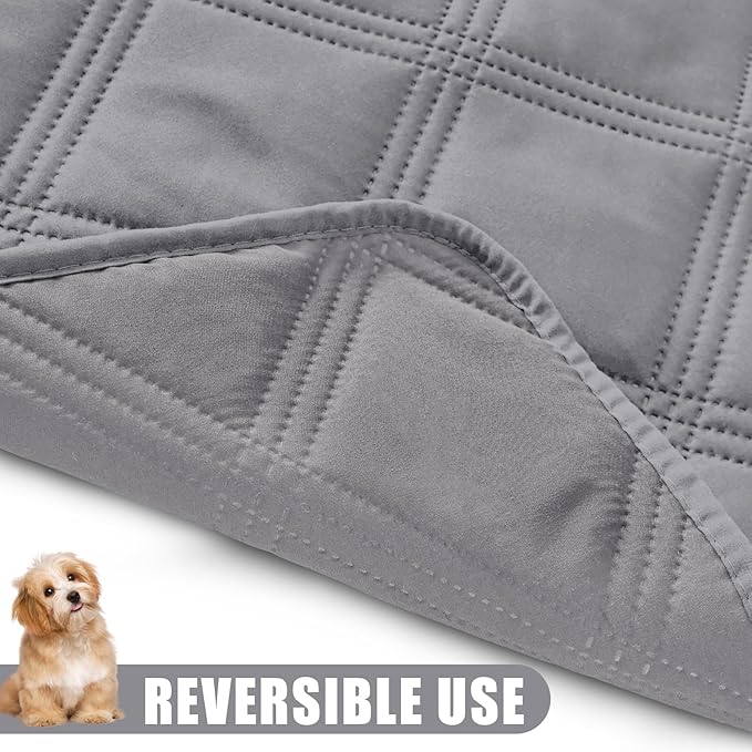 Smiry Waterproof Dog Bed Cover Blanket 40x80, Soft Reversible Pet Blanket, Washable Leakproof Cats Dogs Couch Cover for Sofa, Couch, Furniture, Grey/Grey