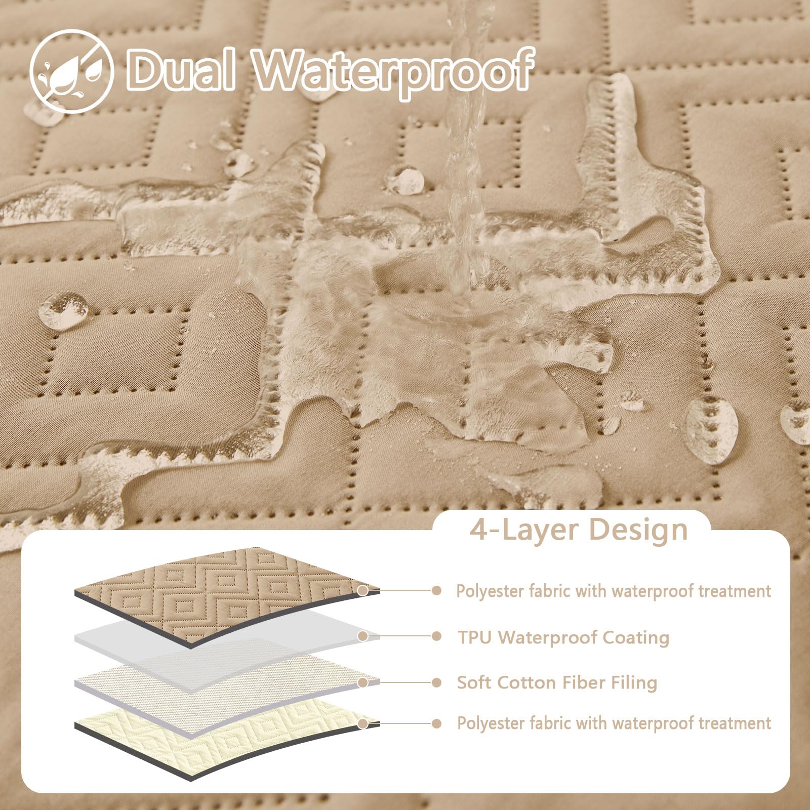 hyha Waterproof Reversible Dog Blanket, Pet Blanket for Sofa Couch