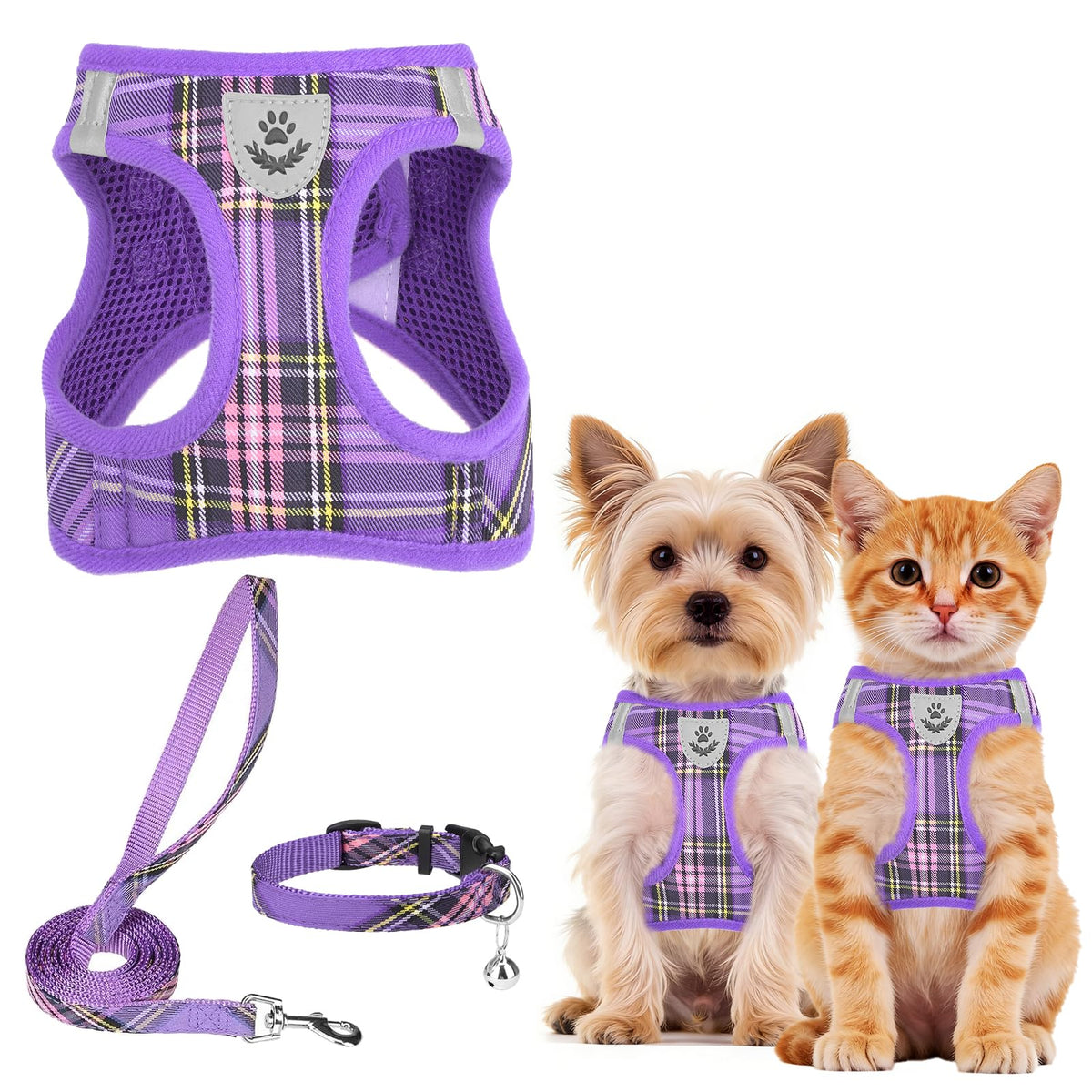 PUPTECK Dog Harness, Collar and Leash Set No Pull for Small Medium Sized