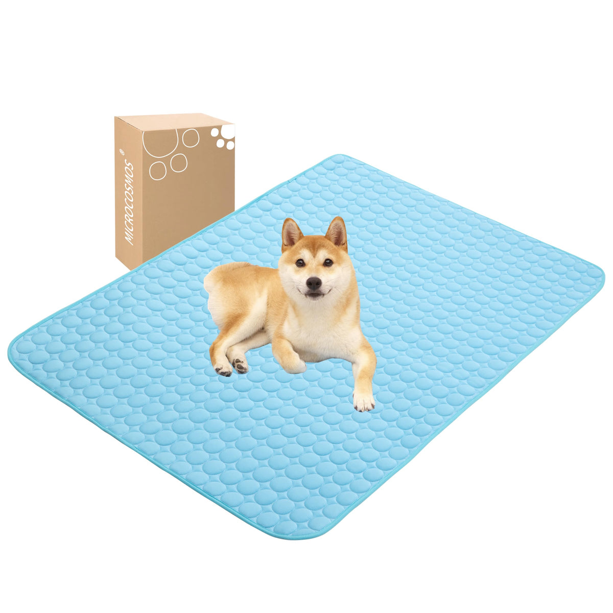 MICROCOSMOS Summer Cooling Mat & Sleeping Pad- Water Absorption Top, Easy Carry, EZ Clean, Materials Safe. Keep Cooling for Pets, Kids and Adults.(Navy Blue, 40" x 28")