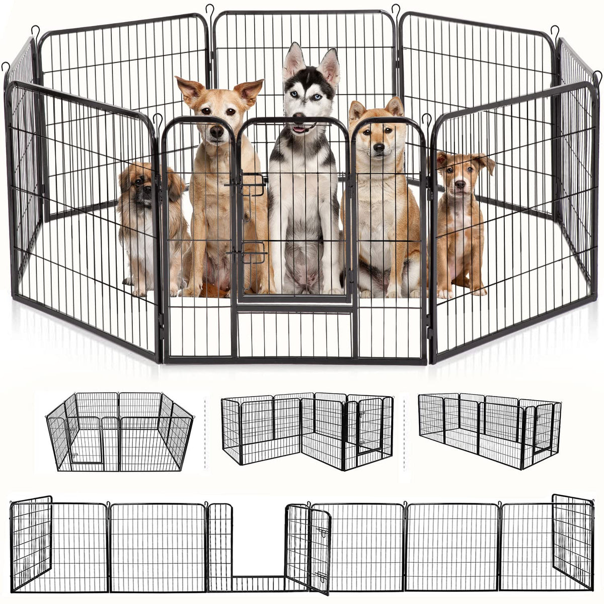 BestPet | Dog Playpen | 40", 12 Panels | Heavy Duty Metal Pet Exercise Pen