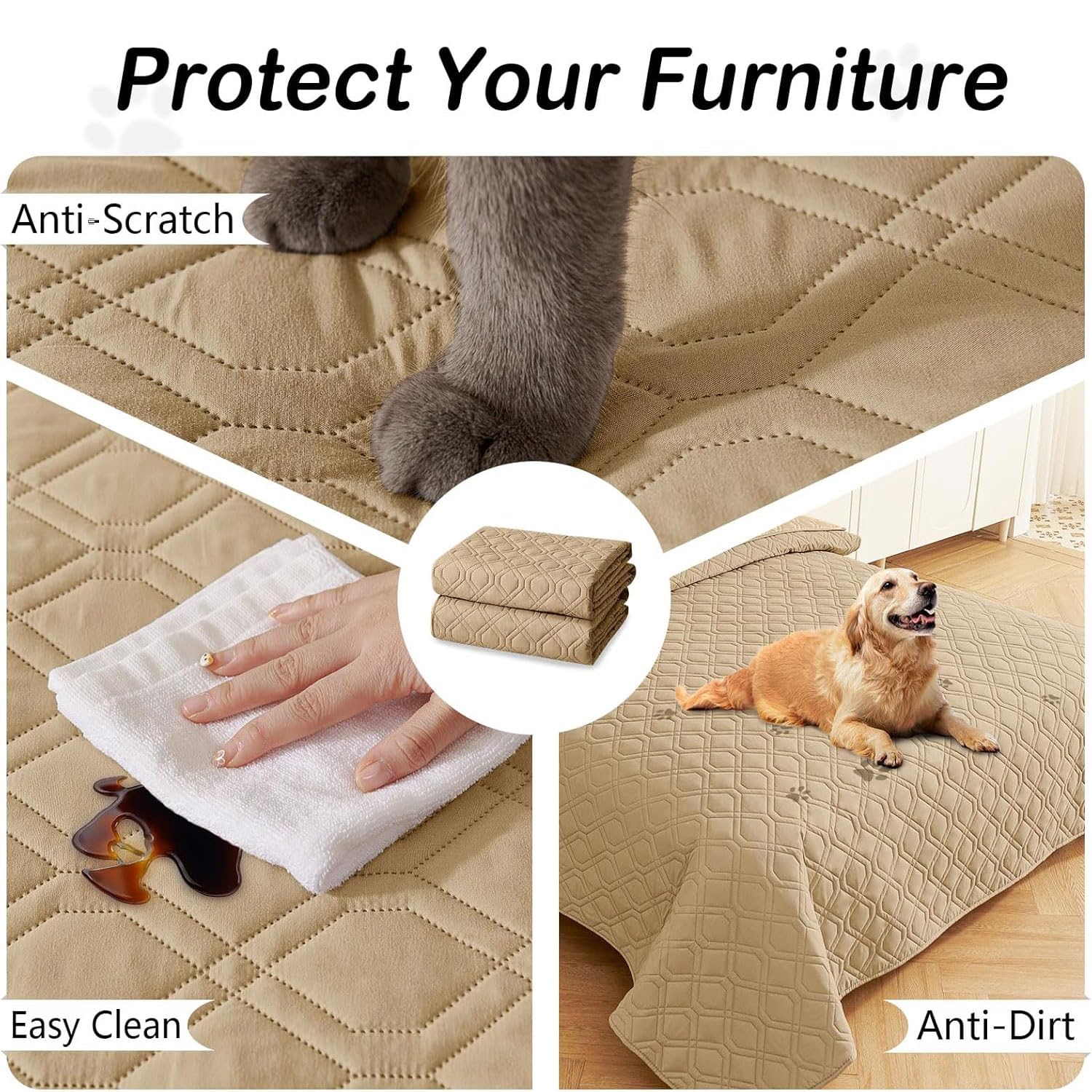 hyha Waterproof Dog Bed Blanket - Soft Pet Blanket & Sofa Cover for Dogs