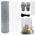 CIEOVO Wire Plant Protector from Animals, Metal Mesh Plant Cage Covers Rustproof Wire Plant Cages 30 U-Stakes and 100 Ties for Plants Keeping Bunnies Chicken Squirrels Birds Chicken Duck Out