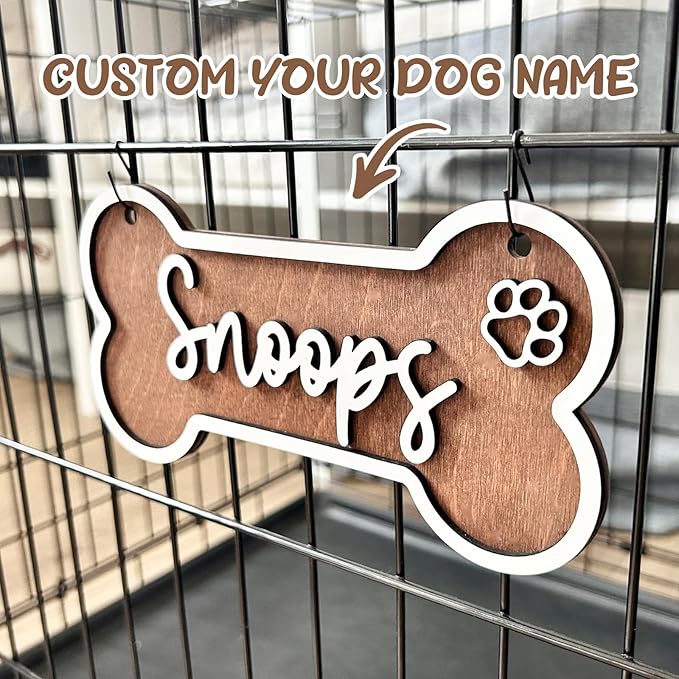 Custom Dog Room Decor Dog Crate Accessories Name Plate Doghouse Name Sign Decor Gift for Pet Lover