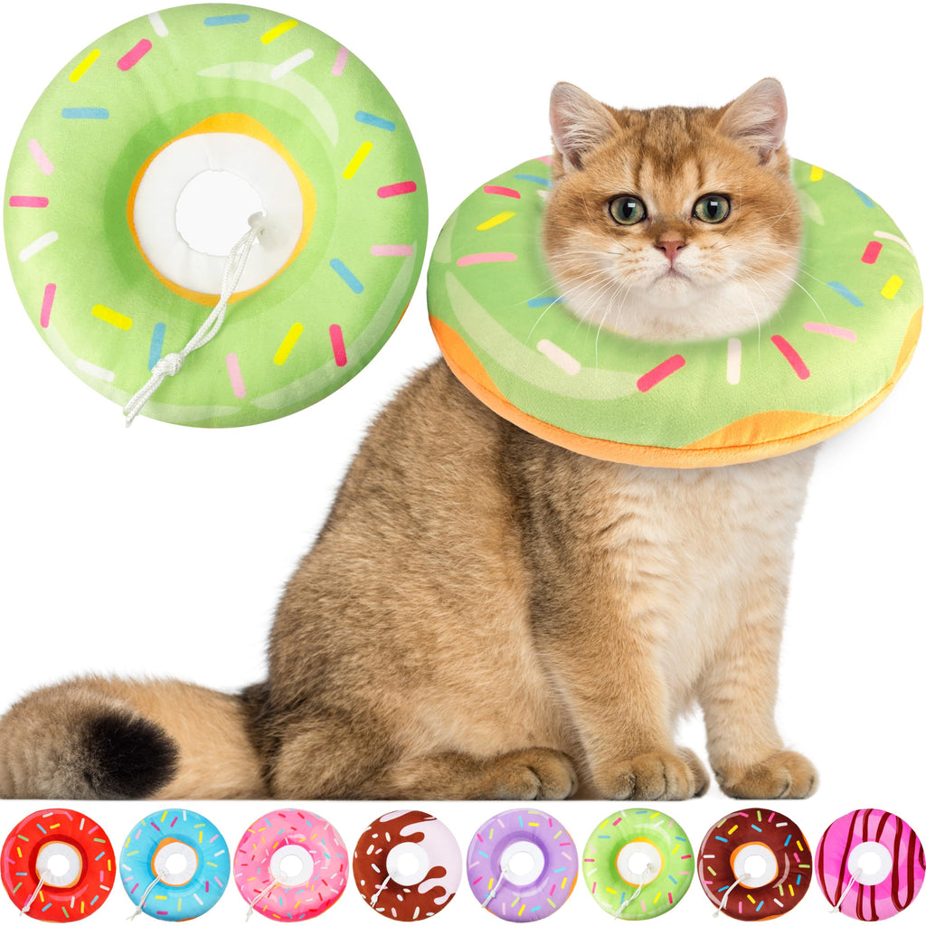 Hpetppy Cat Cone Collar Soft, Cat Recovery Collar for Wound Healing Cute Donut Adjustable Kitten Cones to Stop Licking Comfortable Lightweight Neck Elizabethan Collars for Kittens After Surgery