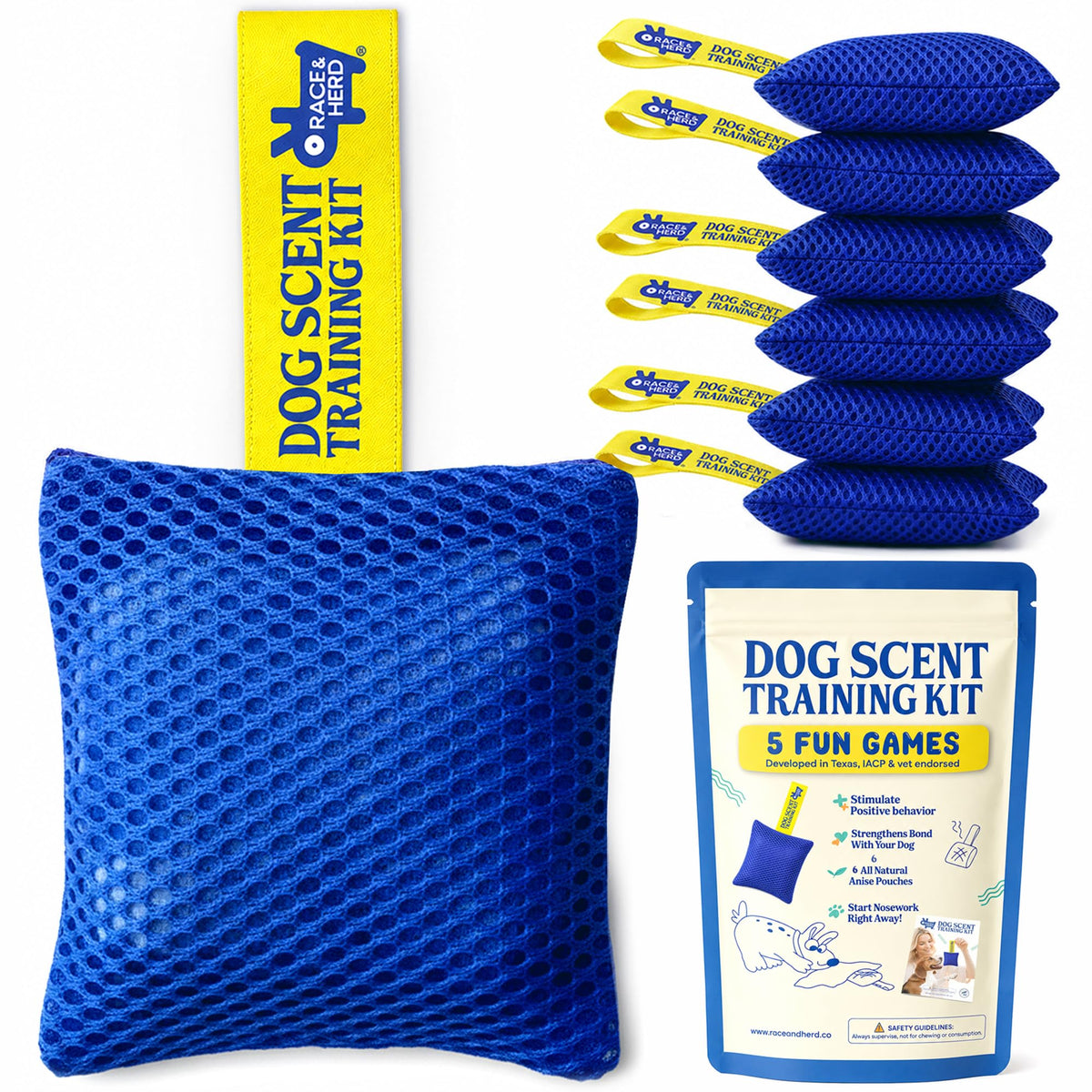 Race&Herd Original Dog Scent Training Kit — 10 Pcs Pouches Nosework Set (Cherry)