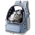 Cat Backpack Carrier, Breathable Cat Bubble Backpack Large Space Cat Carrier Backpack for Kitty Small Dog, Foldable Airline Approved Cat Backpack, Transparent Pet Travel Backpack Up to 20 lbs (Blue)