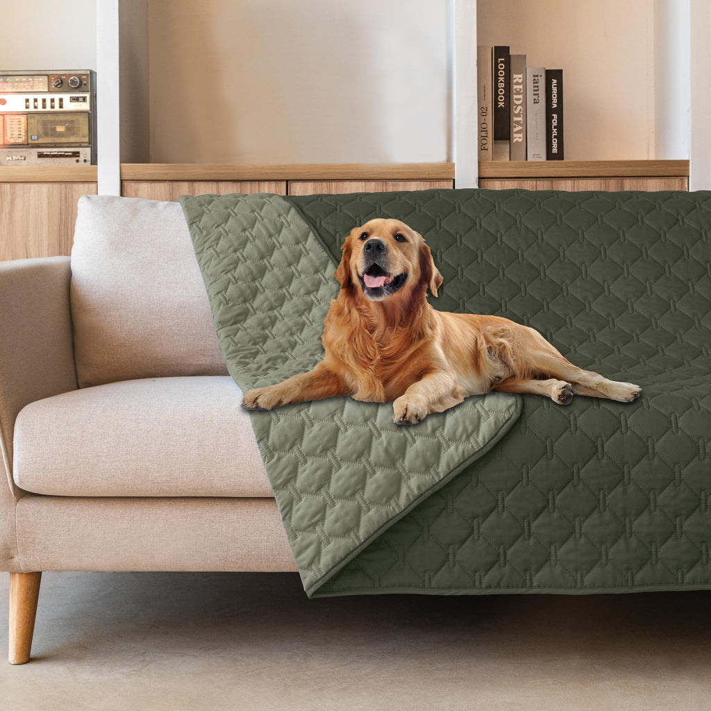 gogobunny 3X Stronger Waterproof Pet Blanket, Scratch Proof Furniture Protector for Dogs Cats, Reversible Cover 82x120 Inch — 82x102 Inch (Pack of 1)