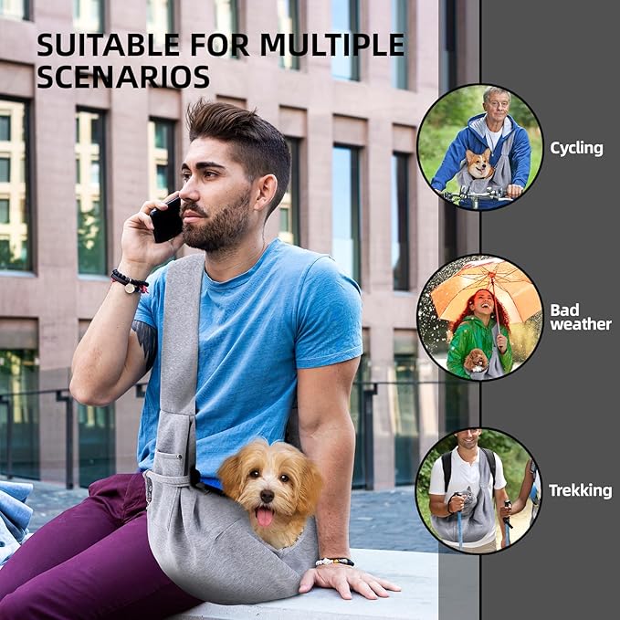 Dog and Cats Carrier Sling, Puppy Small Pet Carrier with Storage Pocket