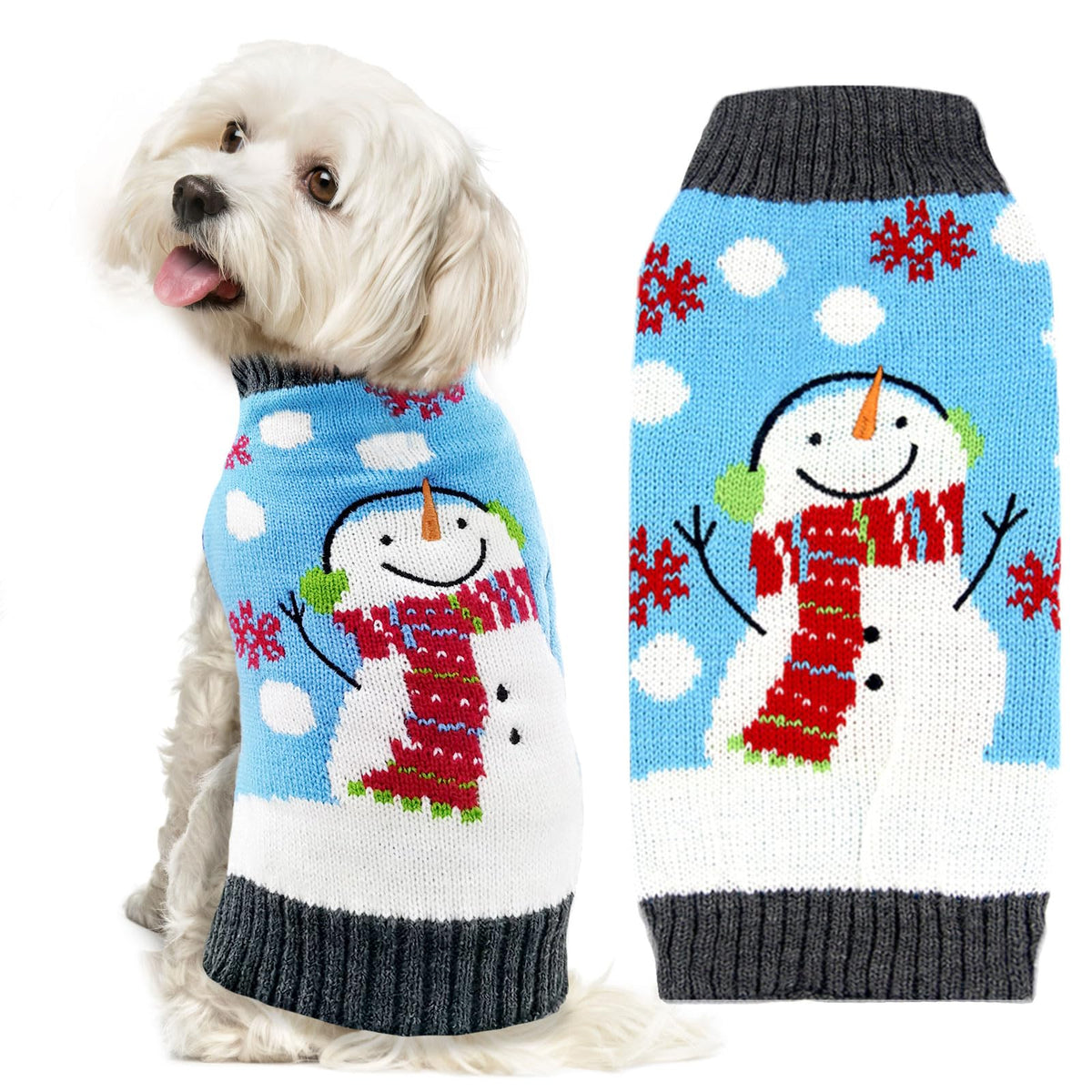 DOGGYZSTYLE Dog Christmas Sweater Xmas Pet Clothes Cute Striped Gingerbread Man Costume Holiday Puppy Cat Jumpers Outfits New Year Gifts for Small Medium Large Dogs(Red Gingerbread Man,XXS)