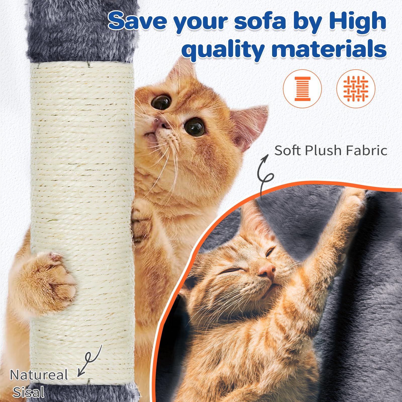 ABCPET 63" Multi-Level Cat Tree Tower for Indoor Cats, Dark Grey