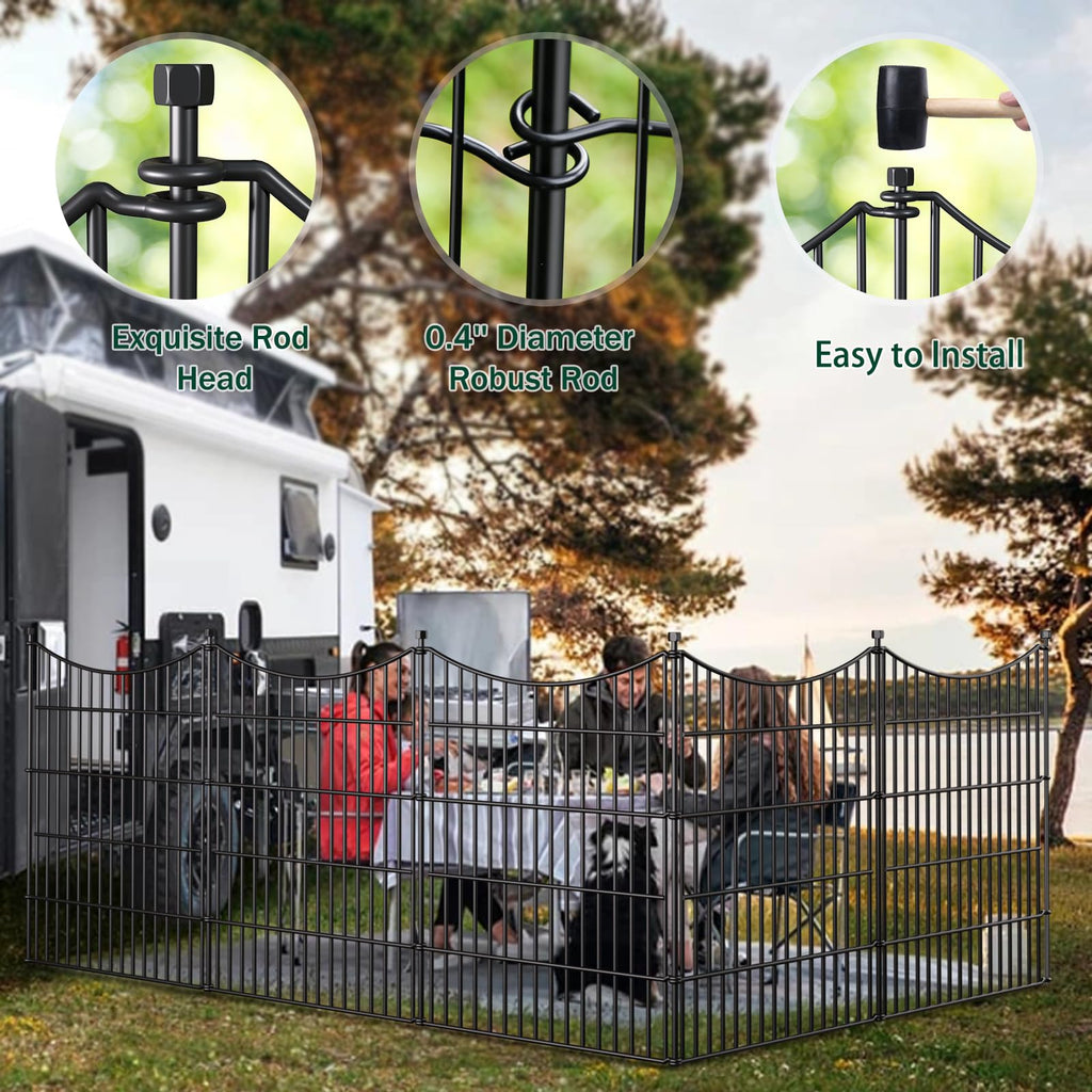 No Dig Dog Fence Outdoor for Yard with Gate, 32 in(H) X 11.8 ft(L)