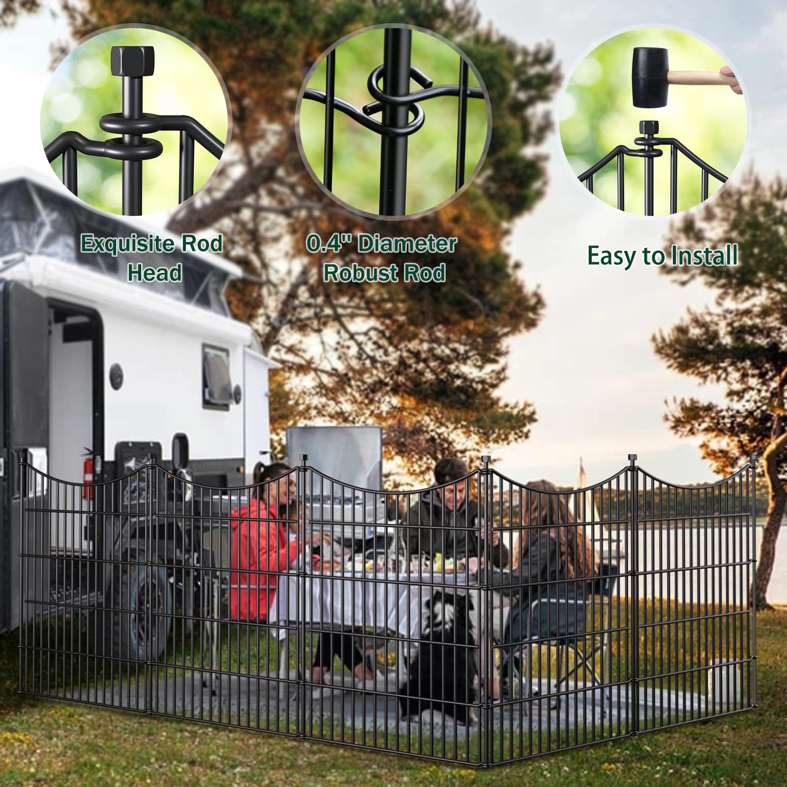 No Dig Dog Fence Outdoor for Yard, 24 in(H) X 20 ft(L)