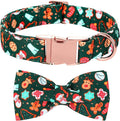 Bobo Rainbow Christmas Dog Collar, Cute Winter Holiday Collars Green Christmas Tree and Snowman Print Metal Buckle Collar Adjustable Sturdy Collars for X-Small Girl Boy Dogs