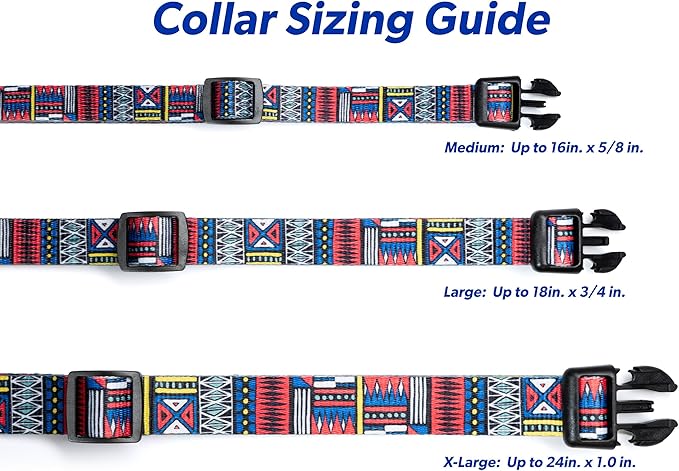 MS-5 Automatic Pet Door Collar, Genuine High Tech Pet Brand Dog Collar for Power Pet Doors - Deluxe Strap (Tribal, Medium) - DC-TBL-MS5-M
