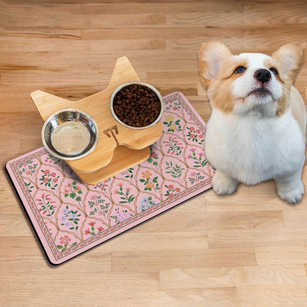 Absorbent Pet Dog Bowl Mat for Food and Water, Pet Cat Food Feeding Mat with Non Slip Rubber Backing, Dog Food Mats for Floors Waterproof, 24"x32"