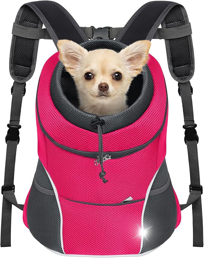 YUDODO Dog Front Carrier Backpack, Adjustable Breathable Dog Backpack