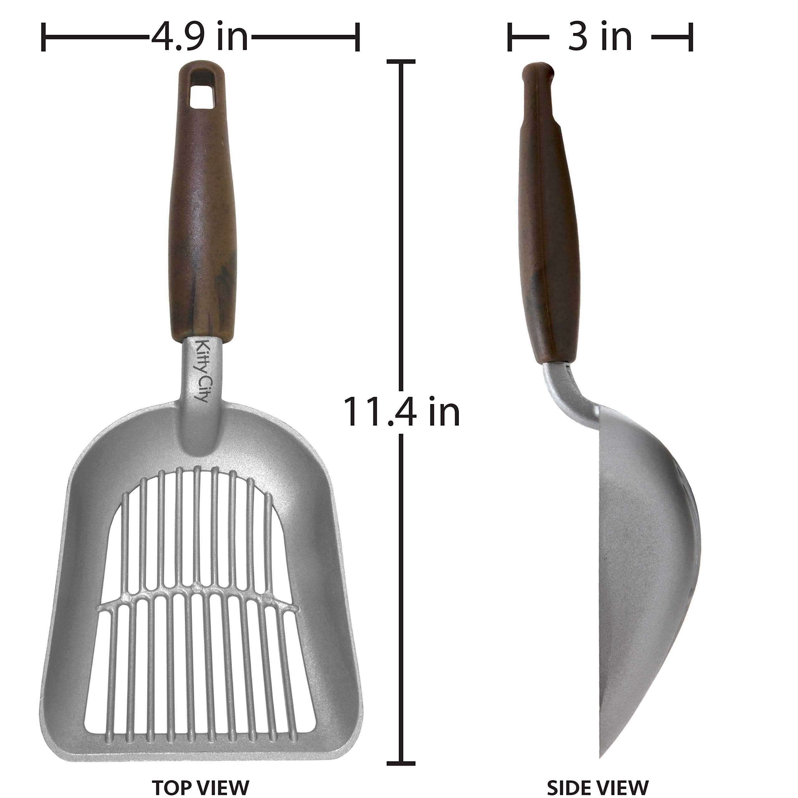 Kitty City Metal Cat Litter Scoop – Durable Non-Stick Aluminum Cat Scoop with Ergonomic Handle, Wide Slotted Design for Easy Cleaning, Reusable & Long-Lasting